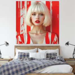 Impressão Em Tela Blonde bob hair woman cinematic portrait