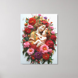 Impressão Em Tela Bloqueio em Devoção Deusa e Bebê