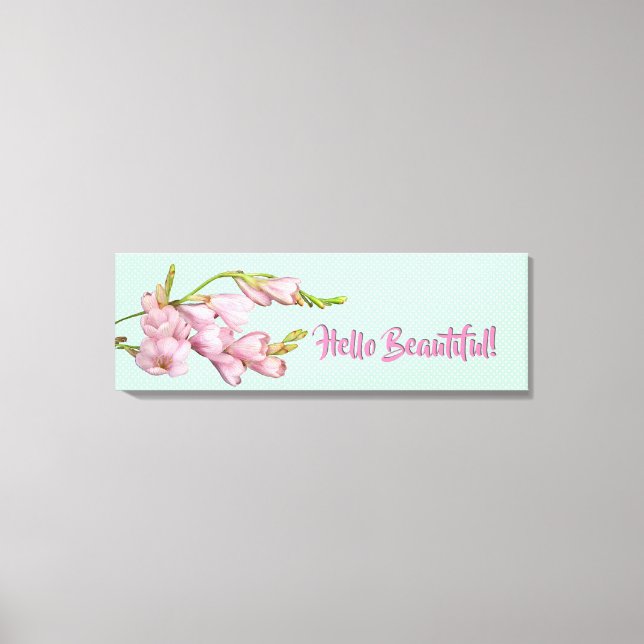 Impressão Em Tela Blossoms Modernos de Cereja Menina Verde Olá Linda (Frente)