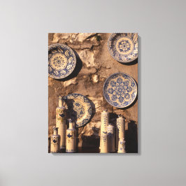 Impressão Em Tela Blue and Cream Pottery Umbria Poster Plaque
