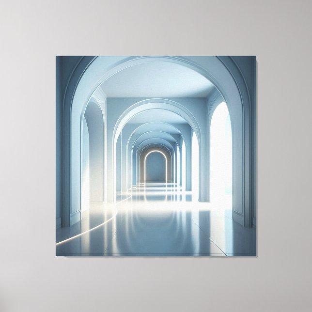 Impressão Em Tela Blue Arch Corridor” (Frente)