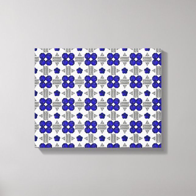 Impressão Em Tela Blue Cross Motif (Frente)