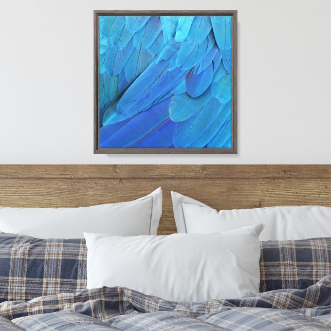 Impressão Em Tela Blue feathers (Insitu(Quarto))