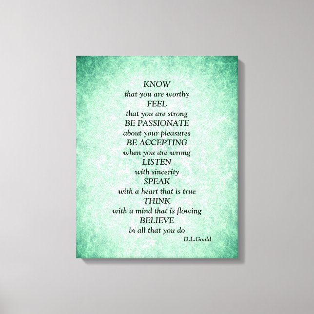 Impressão Em Tela Blue Green stars inspiradora poem art (Frente)