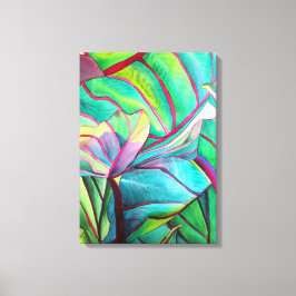 Impressão Em Tela Blue Hawaii - Folhagem tropical