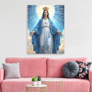 Impressão Em Tela Blue VIrgin Mary Heavenly