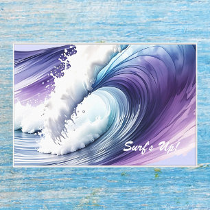 Impressão Em Tela Blue White Purple Sea Beach Wave