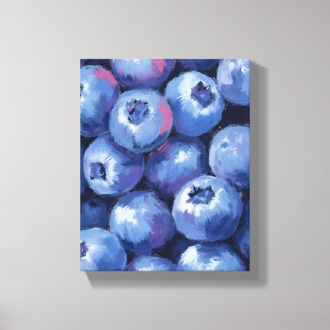 Impressão Em Tela Blueberries | Fruit Watercolor Painted (Frente)
