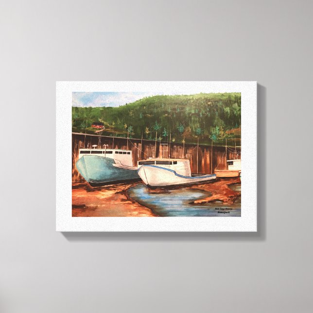 Impressão Em Tela Blues modernos e voa na vila de pesca (Frente)