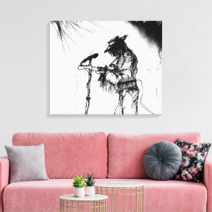 Impressão Em Tela Blues Music Guitar Player e Banda no Palco