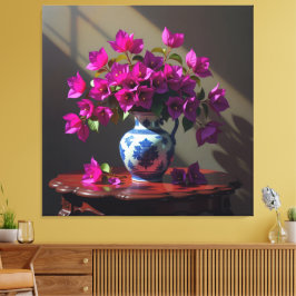 Impressão Em Tela Blühende Eleganz – Bougainvillea in Porzellanvase