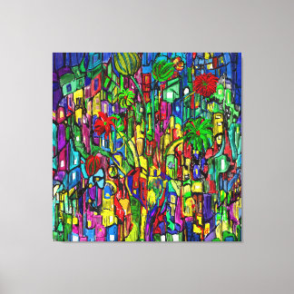 Impressão Em Tela Blumen-Baum im Häusermeer.