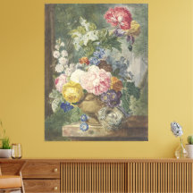 Blumenstrauß em einer Vase mit Vogelnest