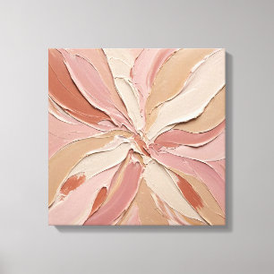 Impressão Em Tela Blush de Rosa Pastel Texturizado Flor de Peônia Im