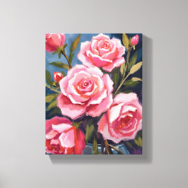 Impressão Em Tela Blush Pink Rose Bouquet Painting