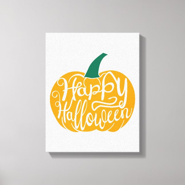 Impressão Em Tela Boas inscrições do Dia das Bruxas em abóbora escul (Frente)