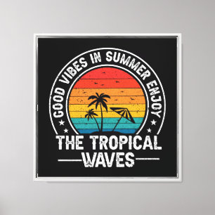 Impressão Em Tela Boas Vibrações Ondas Tropicais de Verão-64107
