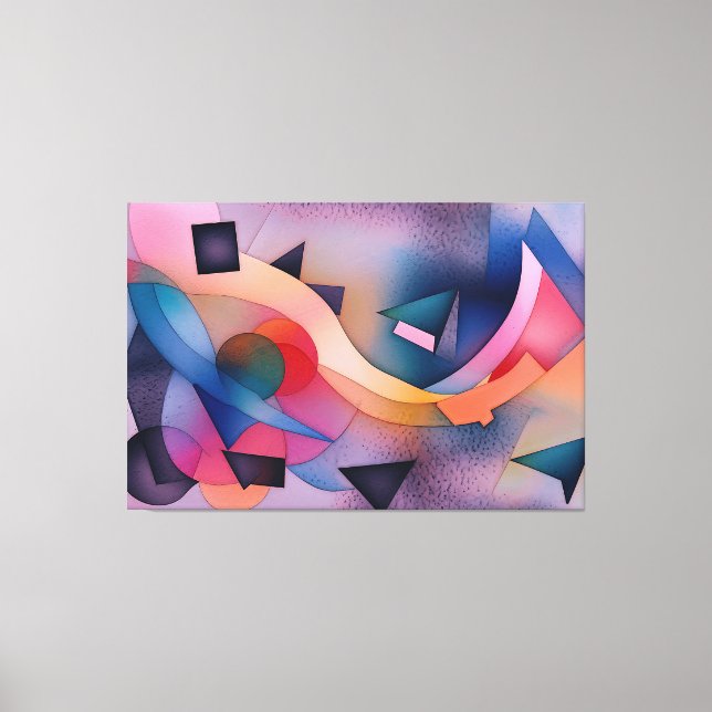 Impressão Em Tela "Boat On Water" Arte Abstrato Contemporânea (Frente)