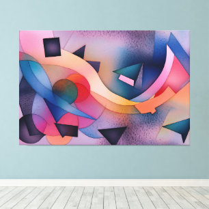 Impressão Em Tela "Boat On Water" Arte Abstrato Contemporânea