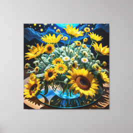 Impressão Em Tela Bodegón Flores y Noche 1 - 001