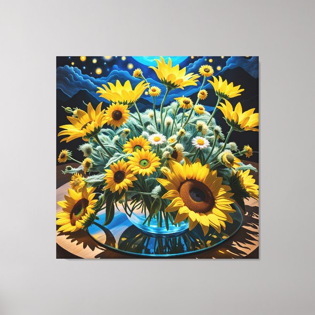 Impressão Em Tela Bodegón Flores y Noche 1 - 001 (Frente)