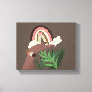 Impressão em Tela Boho Arco-Íris Amantes de Planta