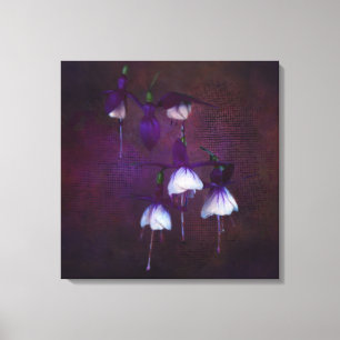 Impressão Em Tela Boho Art Purple Fuchsias em Watercolor