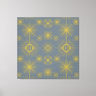 Impressão Em Tela Boho Celestial Sun Stars Vintage Padrão