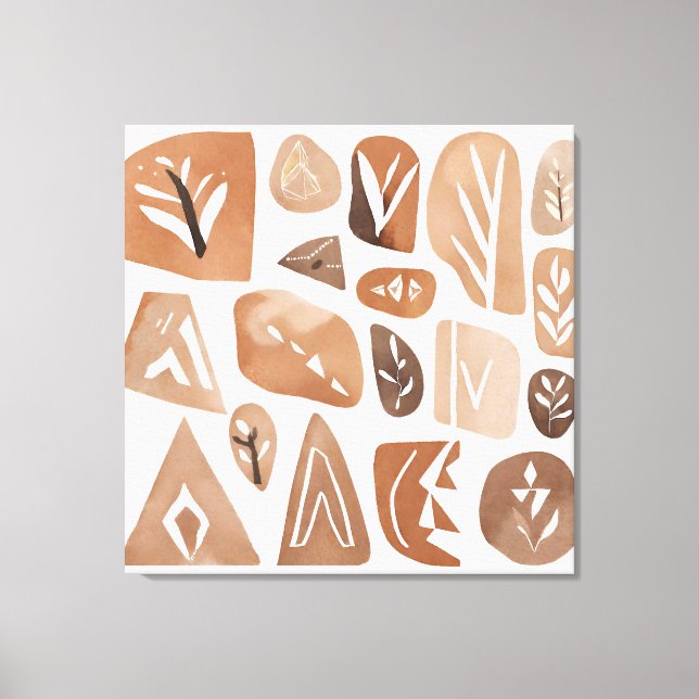 Impressão Em Tela Boho Rock Leaf Estilo de Arte Botânica Simples Mod (Frente)