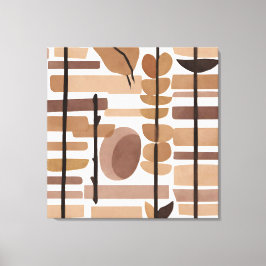 Impressão Em Tela Boho Rock Polygon Leaf Arte Botânica Estilo Modern