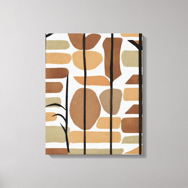 Impressão Em Tela Boho Rock Polygon Leaf Arte Botânica Estilo Modern (Frente)