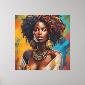 Impressão Em Tela Boho Woman in Sunflower Expressive Hippie