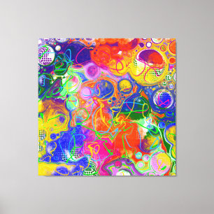 Impressão Em Tela Bola de Disco Eletricidade Arte Fluida