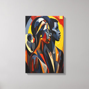 Impressão Em Tela Bold Abstrato Cubist Retrato Arte