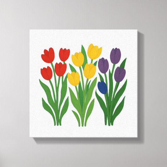 Impressão Em Tela Bold Floral Design Tulip Wall Art (Frente)