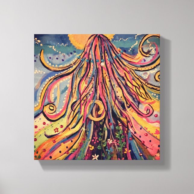 Impressão Em Tela Bold Wandering Girl Moderna Adventure Art (Frente)