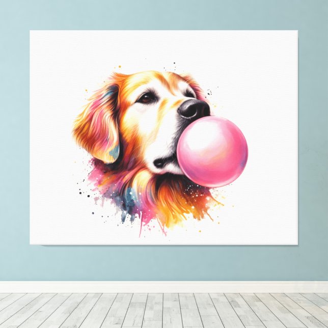 Impressão Em Tela Bolha De Cachorro (Insitu(piso de madeira))