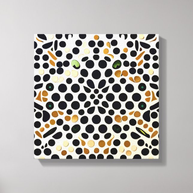 Impressão Em Tela Bolinhas Azuis do marinho: Destaques Dourados e Es (Frente)