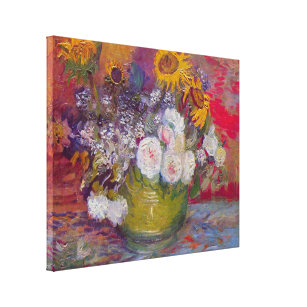 Impressão Em Tela Bolsa com girassóis e Rosas de Vincent van Gogh