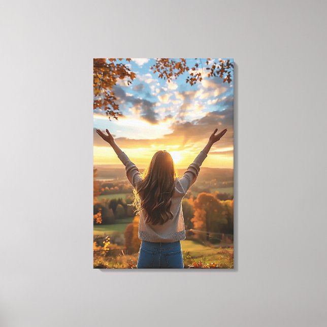 Impressão Em Tela Bom dia outono (Frente)