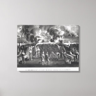 Impressão Em Tela Bombardeio do forte Sumter, porto de Charleston