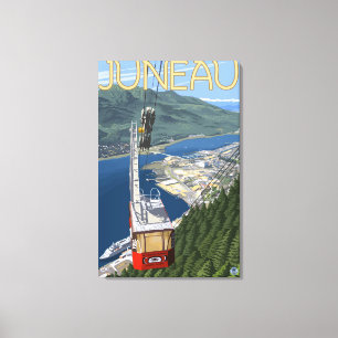 Impressão Em Tela Bonde sobre poster das viagens vintage de Juneau,