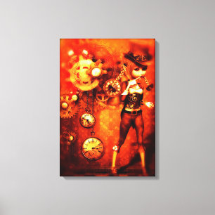 Impressão Em Tela Boneca de Steampunk