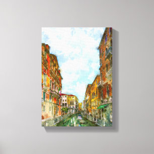 Impressão Em Tela Bonita Pintura De Veneza Desenhando Imagem De Deco