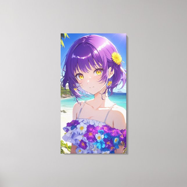 Impressão Em Tela Bonito Anime Art. (Frente)