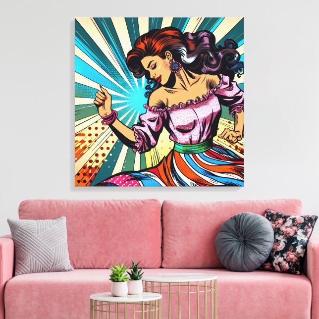 Impressão Em Tela Bonito dançando Salsa Pop Art (Insitu(Sala de estar))