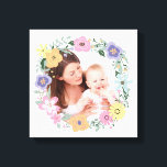 Impressão Em Tela Bonito Foto Personalizada Da Flower Moderna<br><div class="desc">Bonito coroa de flores enquadrando uma de suas fotos favoritas.</div>