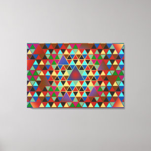 Impressão Em Tela Bonito Triângulo padrão III + sua ideia - triptych