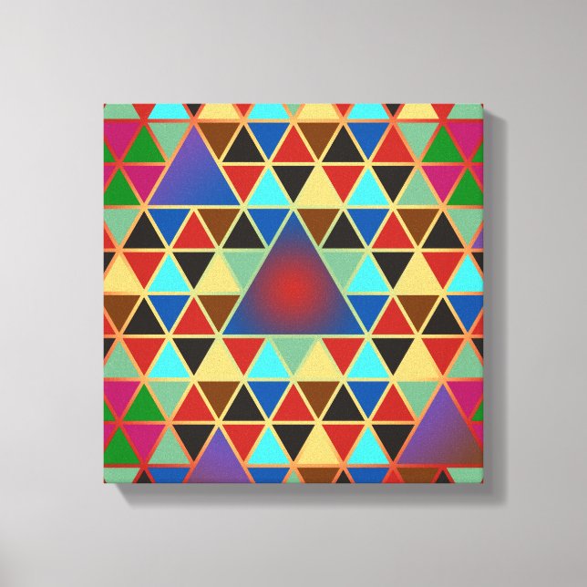 Impressão Em Tela Bonito Triângulo padrão III + suas ideias (Frente)