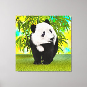Impressão Em Tela Bonito Urso de Panda Kawaii Amante de os animais p